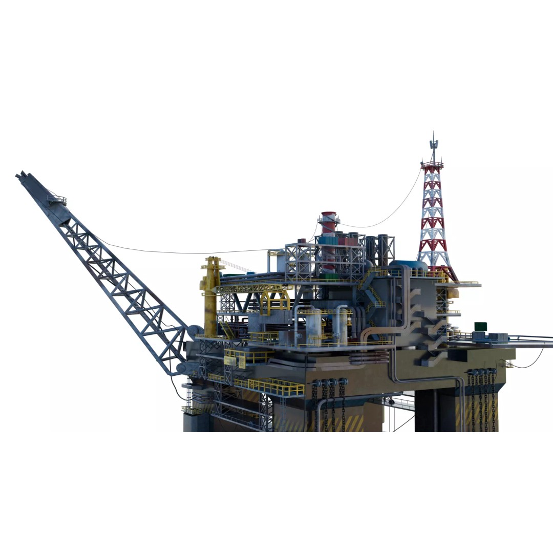 Offshore Oil Rig 3D Model – Realistic Industrial Asset, FBX, OBJ - View 5