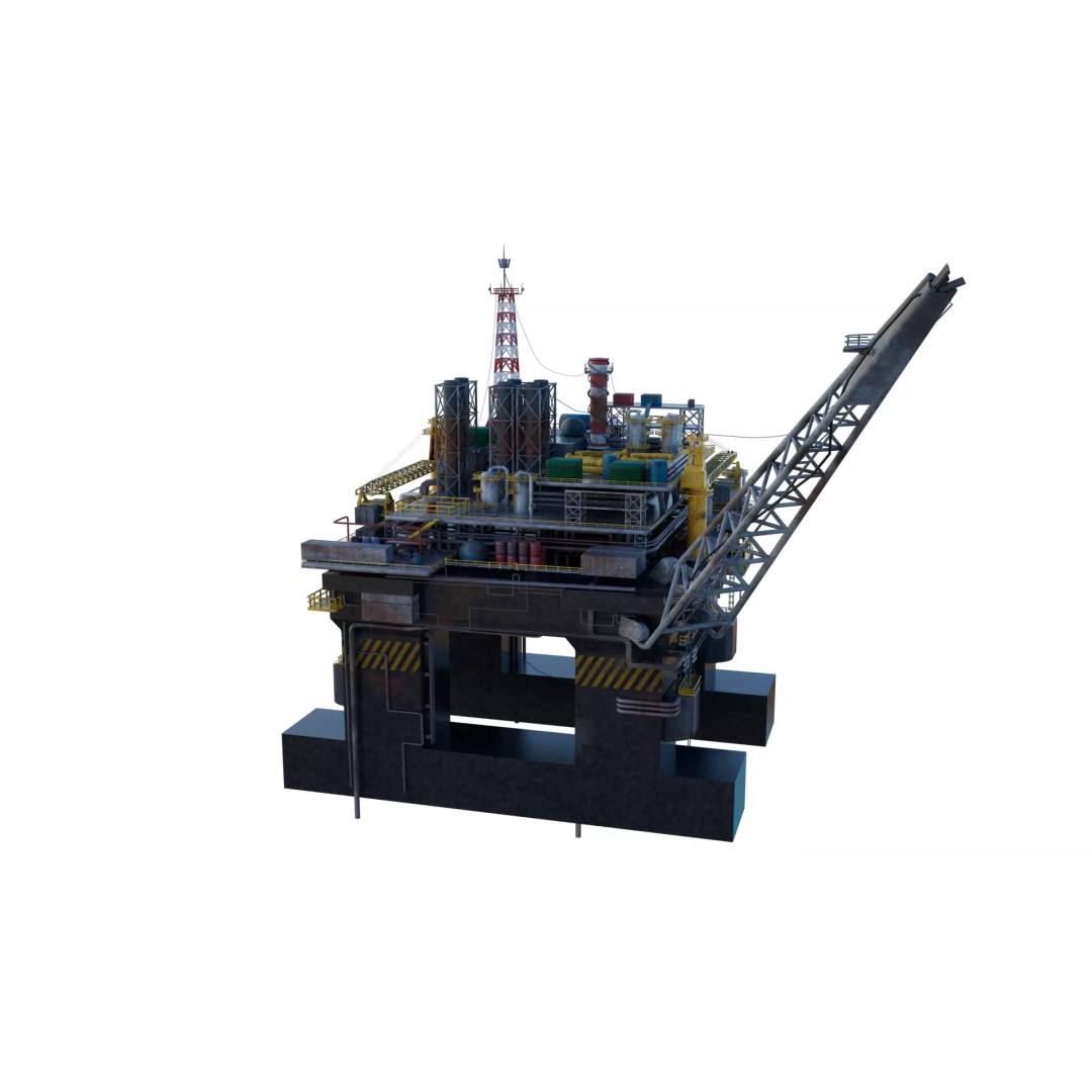 Offshore Oil Rig 3D Model – Realistic Industrial Asset, FBX, OBJ - View 7
