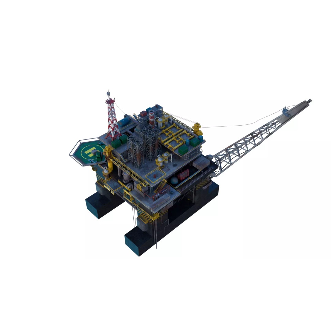 Offshore Oil Rig 3D Model – Realistic Industrial Asset, FBX, OBJ - View 8