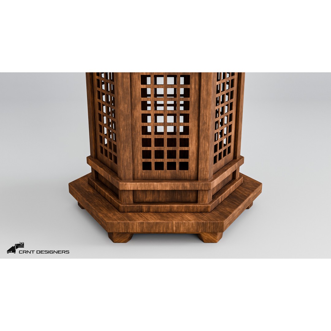 Japanese Lantern 3D Model – High Poly PBR Asset, Blender & FBX - View 11