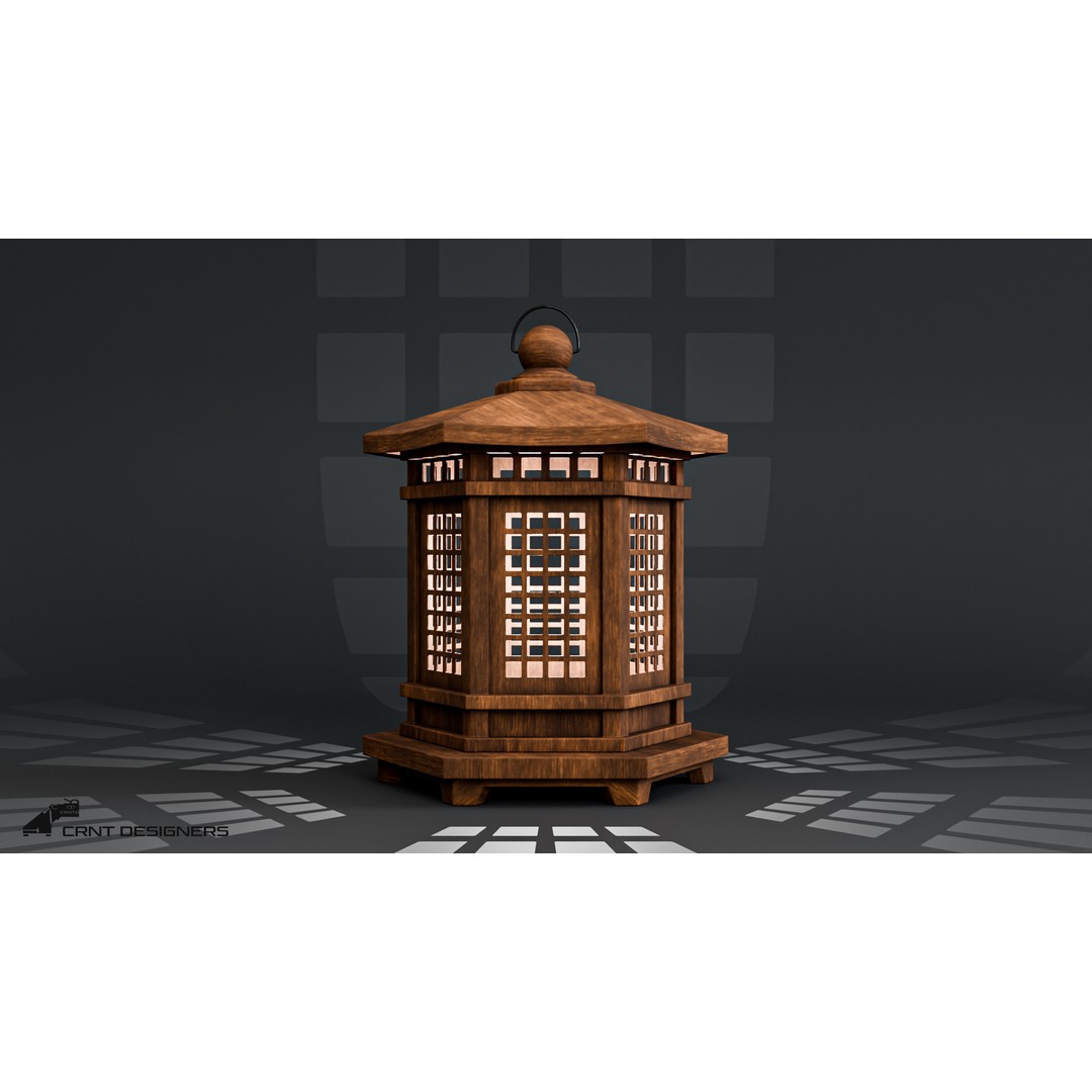 Japanese Lantern 3D Model – High Poly PBR Asset, Blender & FBX - View 13
