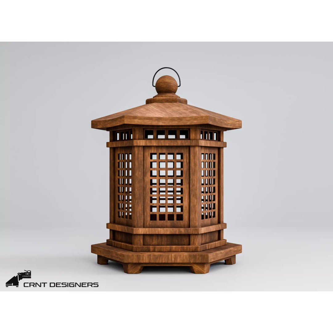 Japanese Lantern 3D Model – High Poly PBR Asset, Blender & FBX - View 2