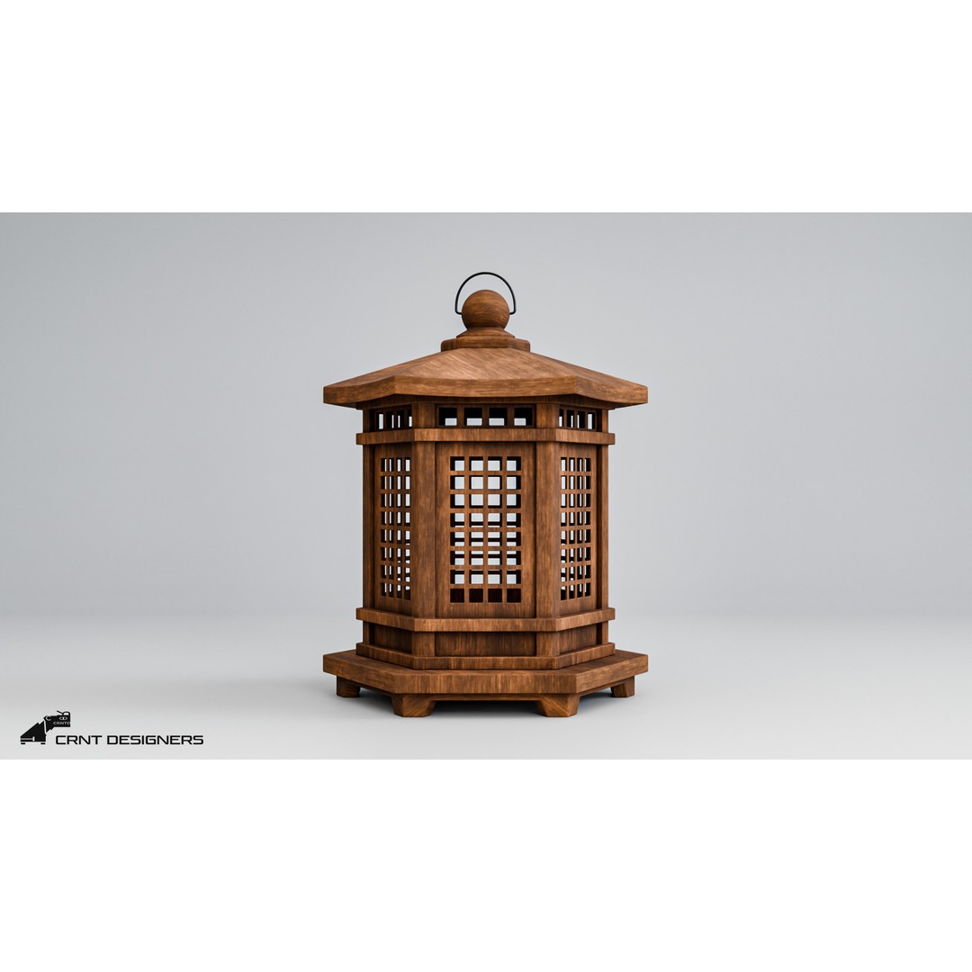 Japanese Lantern 3D Model – High Poly PBR Asset, Blender & FBX - View 3