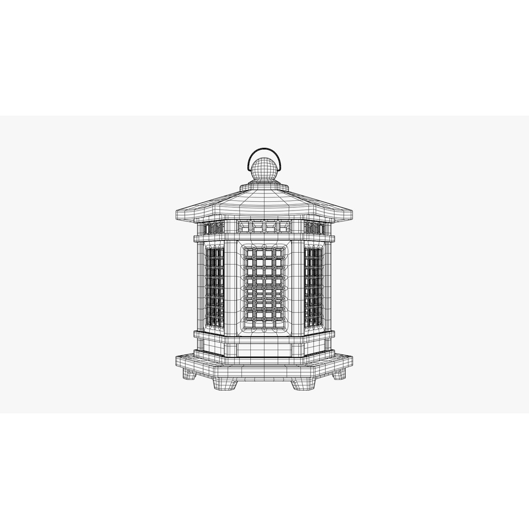 Japanese Lantern 3D Model – High Poly PBR Asset, Blender & FBX - View 4