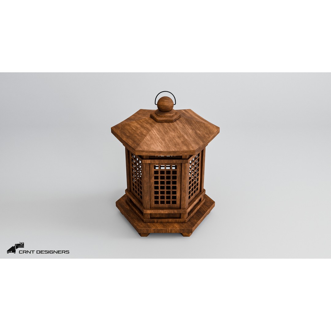 Japanese Lantern 3D Model – High Poly PBR Asset, Blender & FBX - View 6