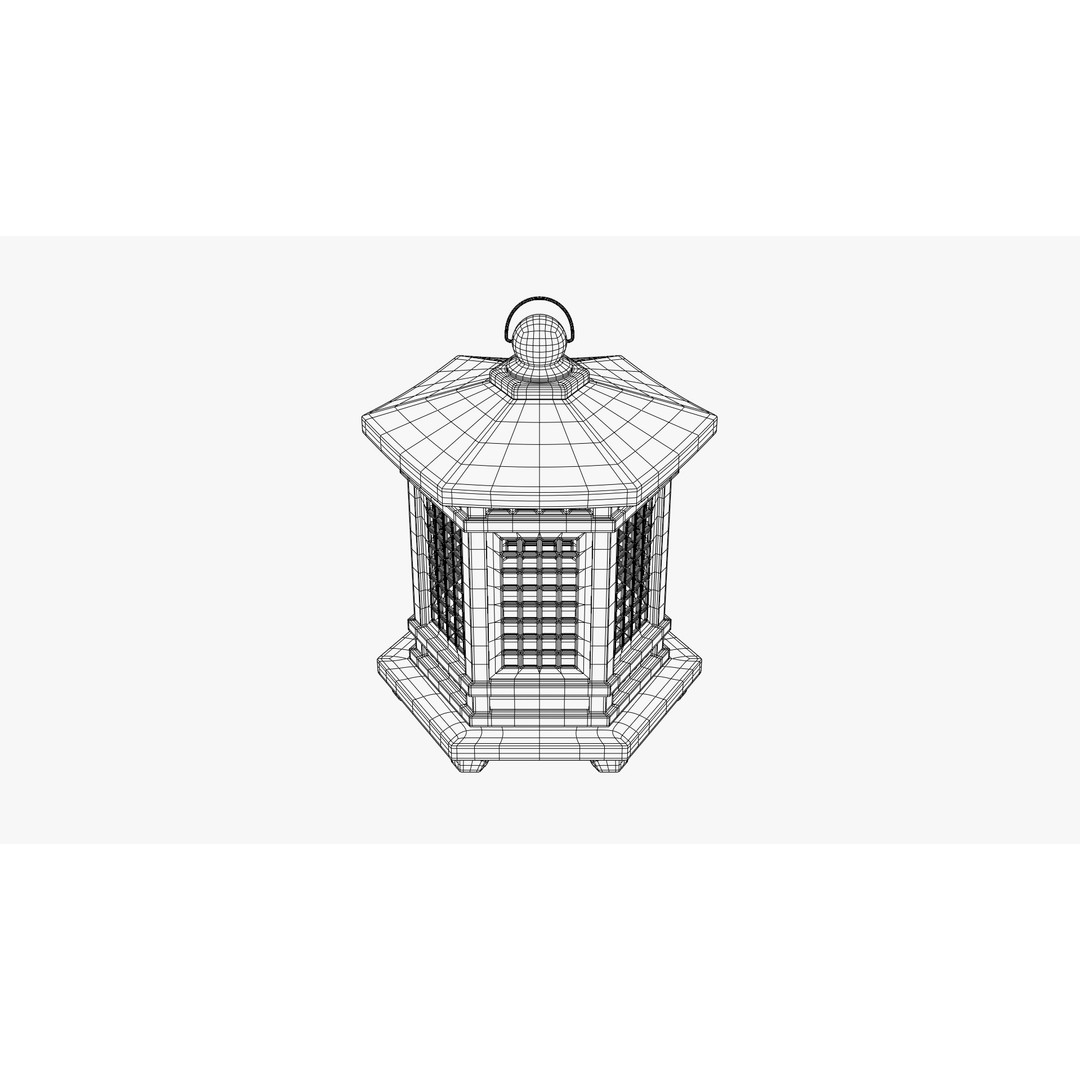 Japanese Lantern 3D Model – High Poly PBR Asset, Blender & FBX - View 7