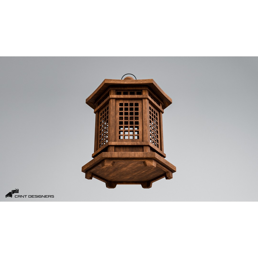 Japanese Lantern 3D Model – High Poly PBR Asset, Blender & FBX - View 9