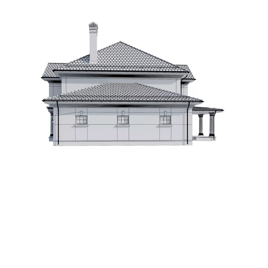 Brickstone House 3D Model – High Poly Mansion, FBX, Blender - View 26