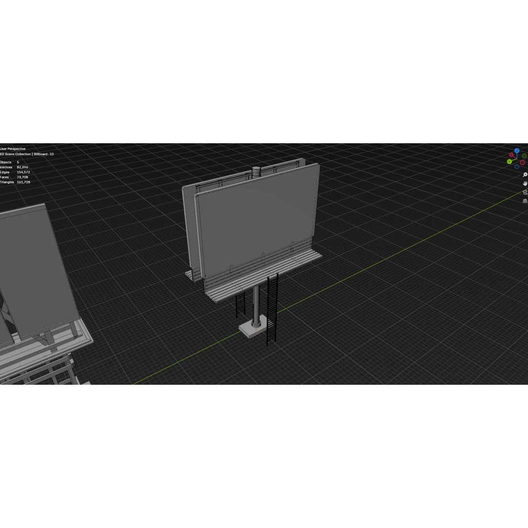 Street Billboard 3D Model – Diverse Advertising Assets, FBX & OBJ - View 29