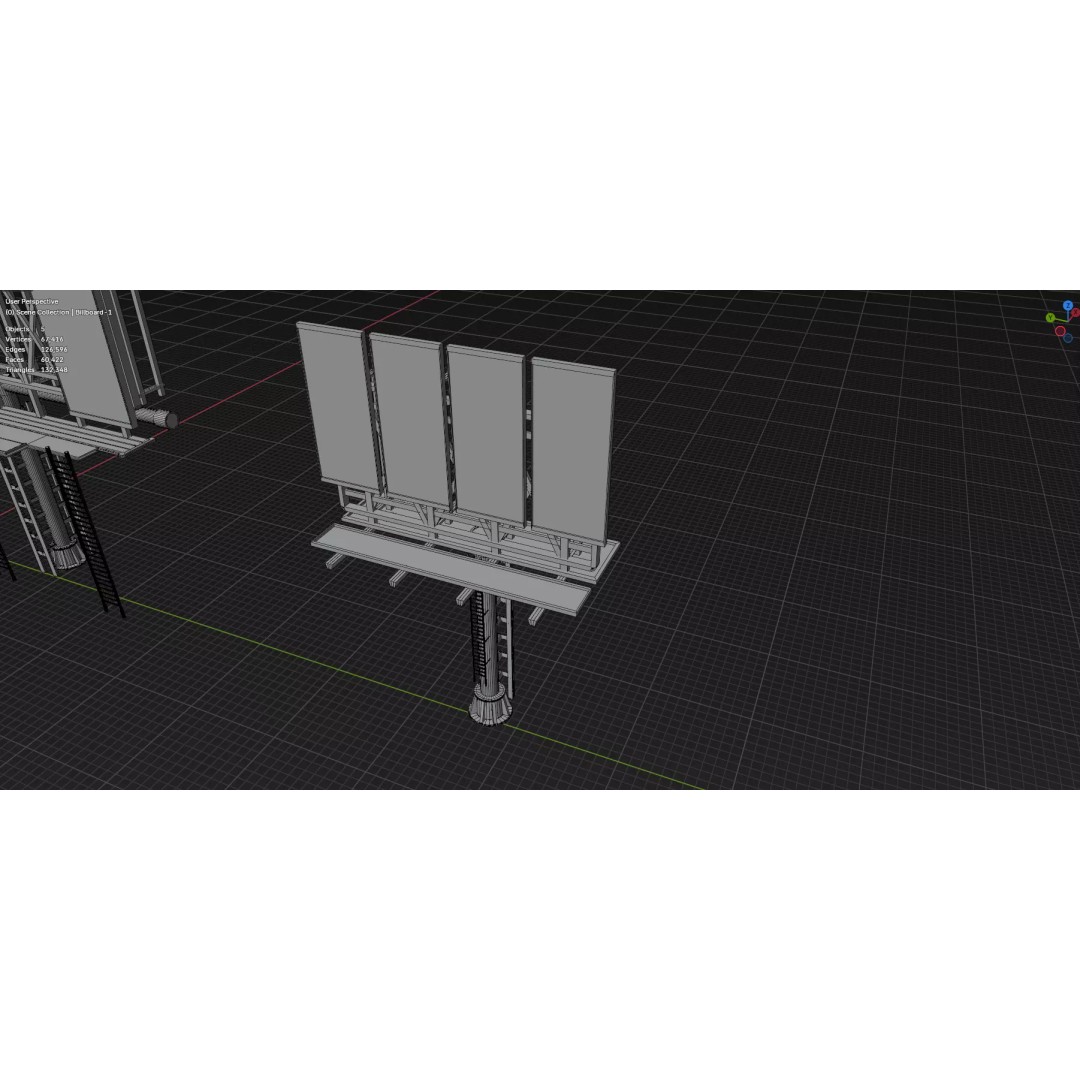 Street Billboard 3D Model – Diverse Advertising Assets, FBX & OBJ - View 48