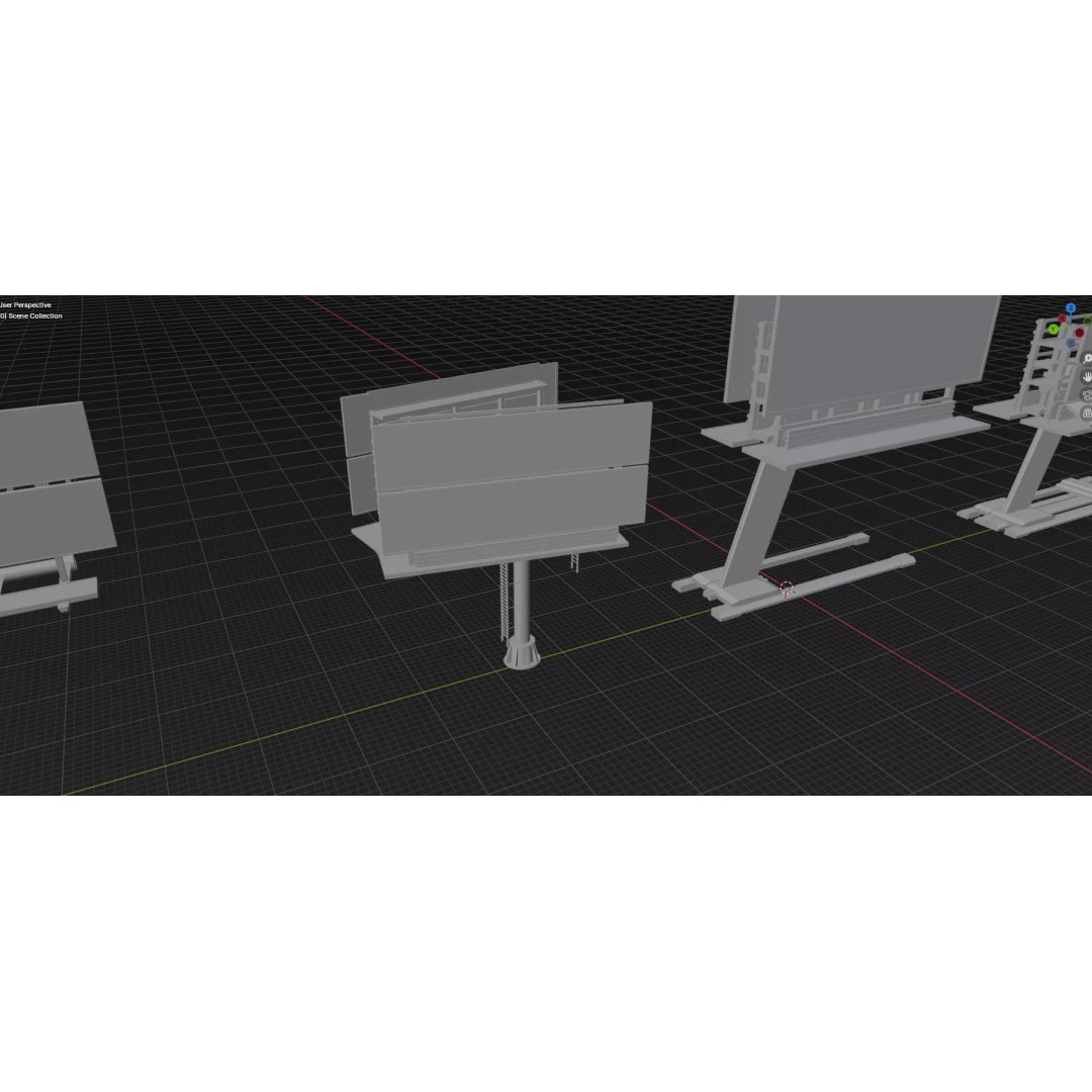 Street Billboard 3D Model – Diverse Advertising Assets, FBX & OBJ - View 53