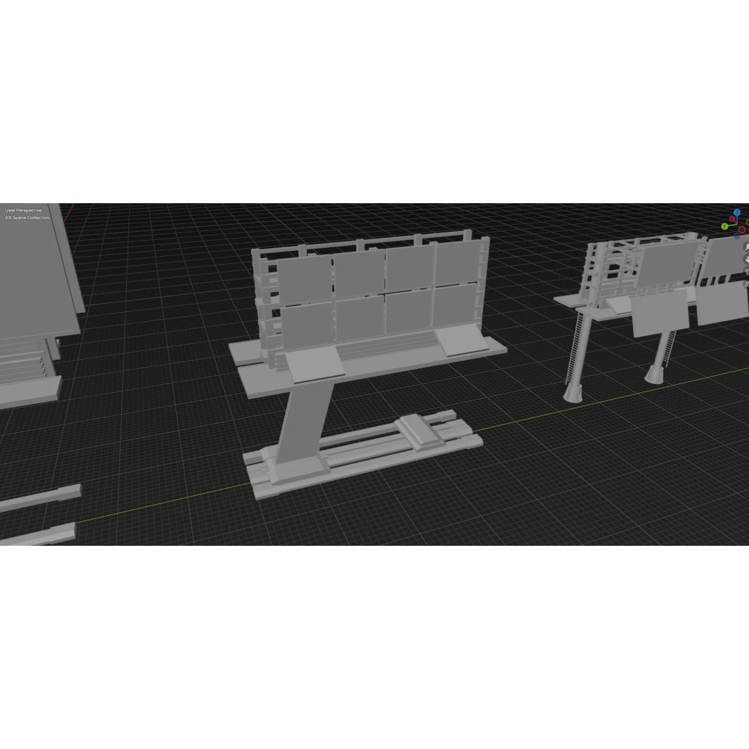 Street Billboard 3D Model – Diverse Advertising Assets, FBX & OBJ - View 56