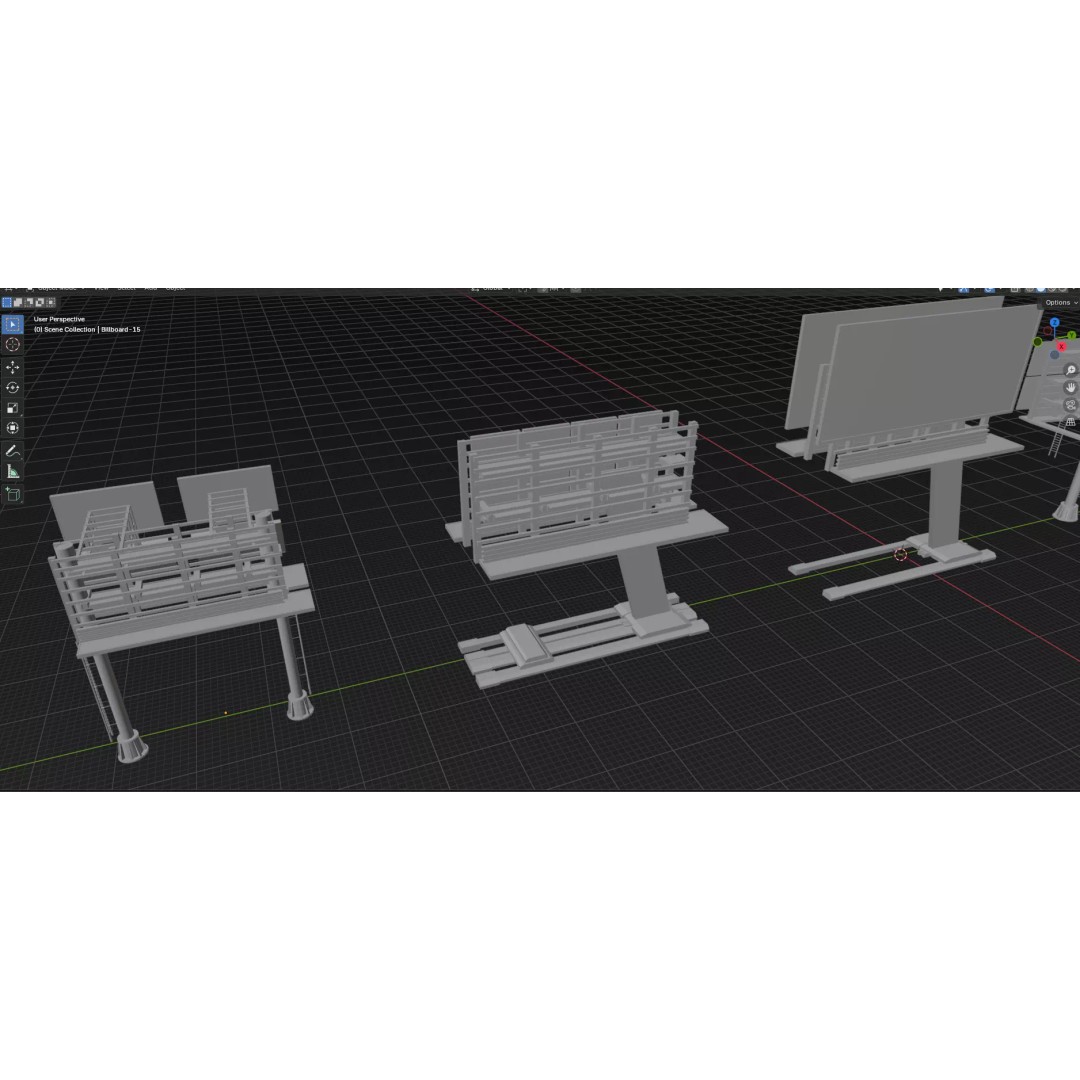 Street Billboard 3D Model – Diverse Advertising Assets, FBX & OBJ - View 58
