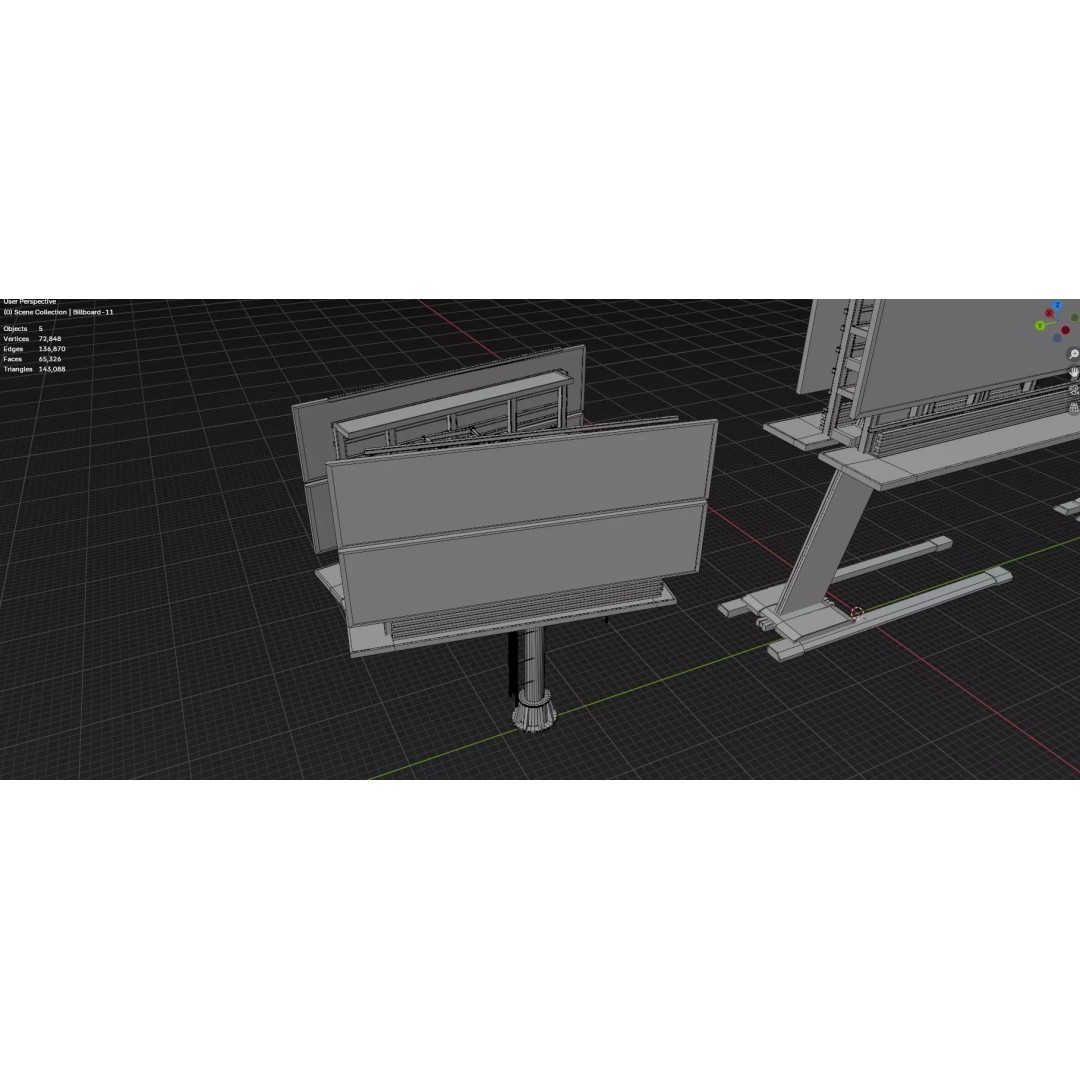 Street Billboard 3D Model – Diverse Advertising Assets, FBX & OBJ - View 59