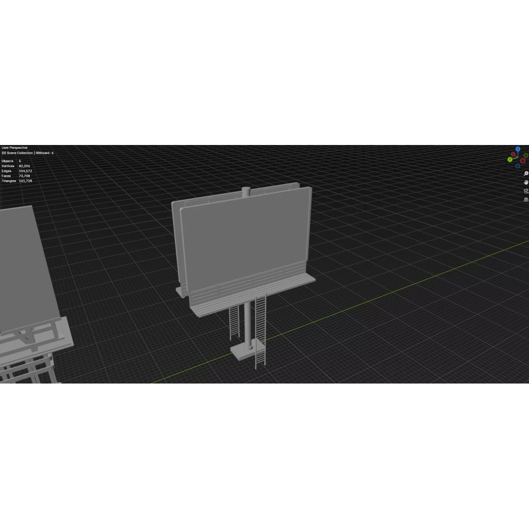 Street Billboard 3D Model – Diverse Advertising Assets, FBX & OBJ - View 79