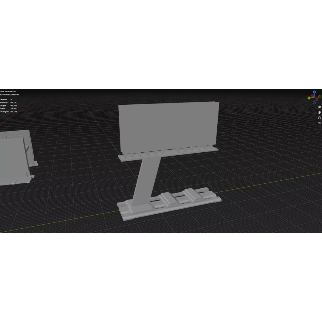 Street Billboard 3D Model – Diverse Advertising Assets, FBX & OBJ - View 86