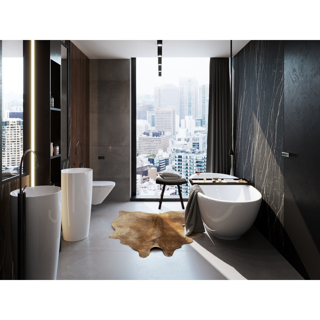 Bathroom Interior 3D Model – Photorealistic Apartment Scene, C4D