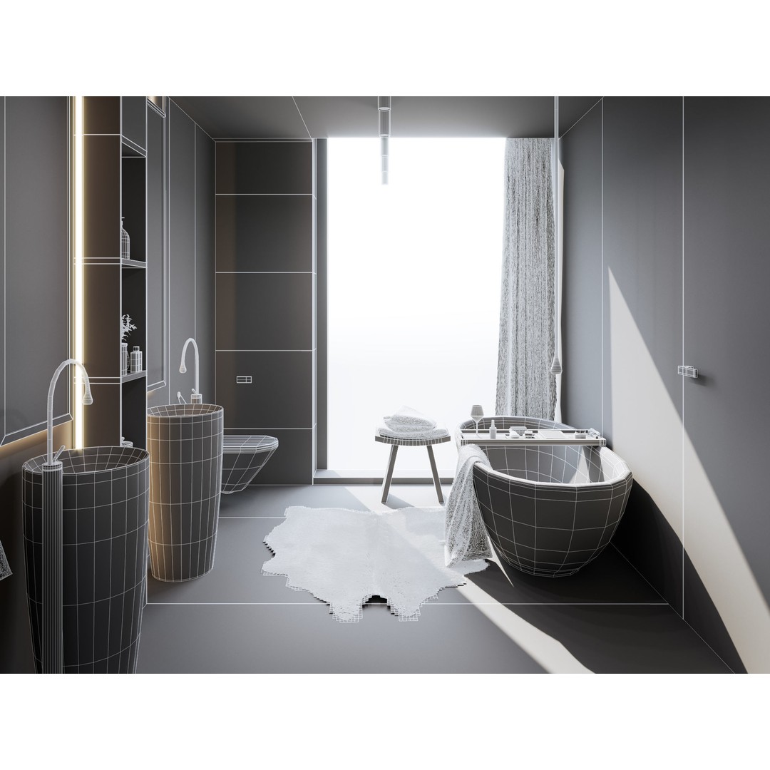 Bathroom Interior 3D Model – Photorealistic Apartment Scene, C4D - View 10
