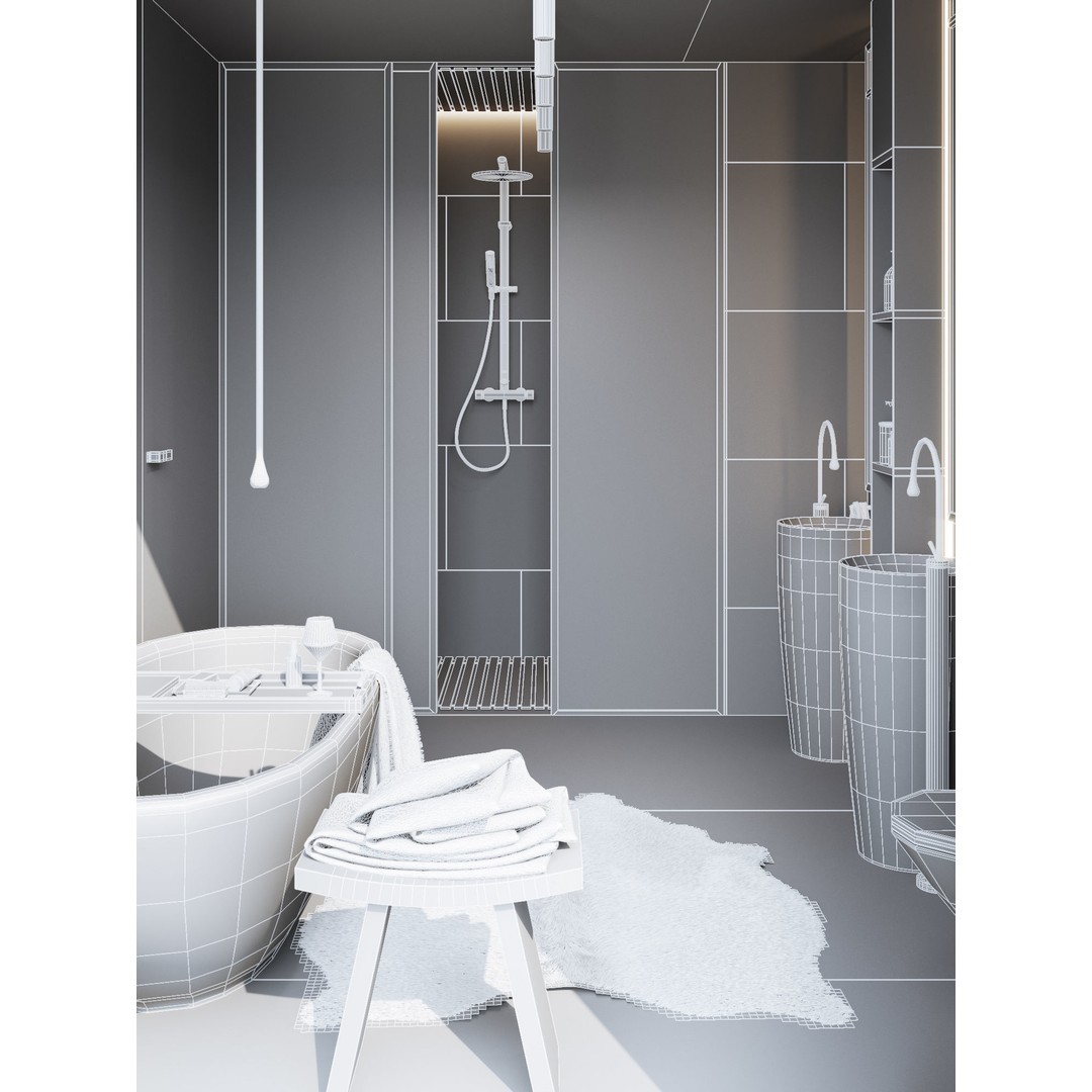 Bathroom Interior 3D Model – Photorealistic Apartment Scene, C4D - View 13
