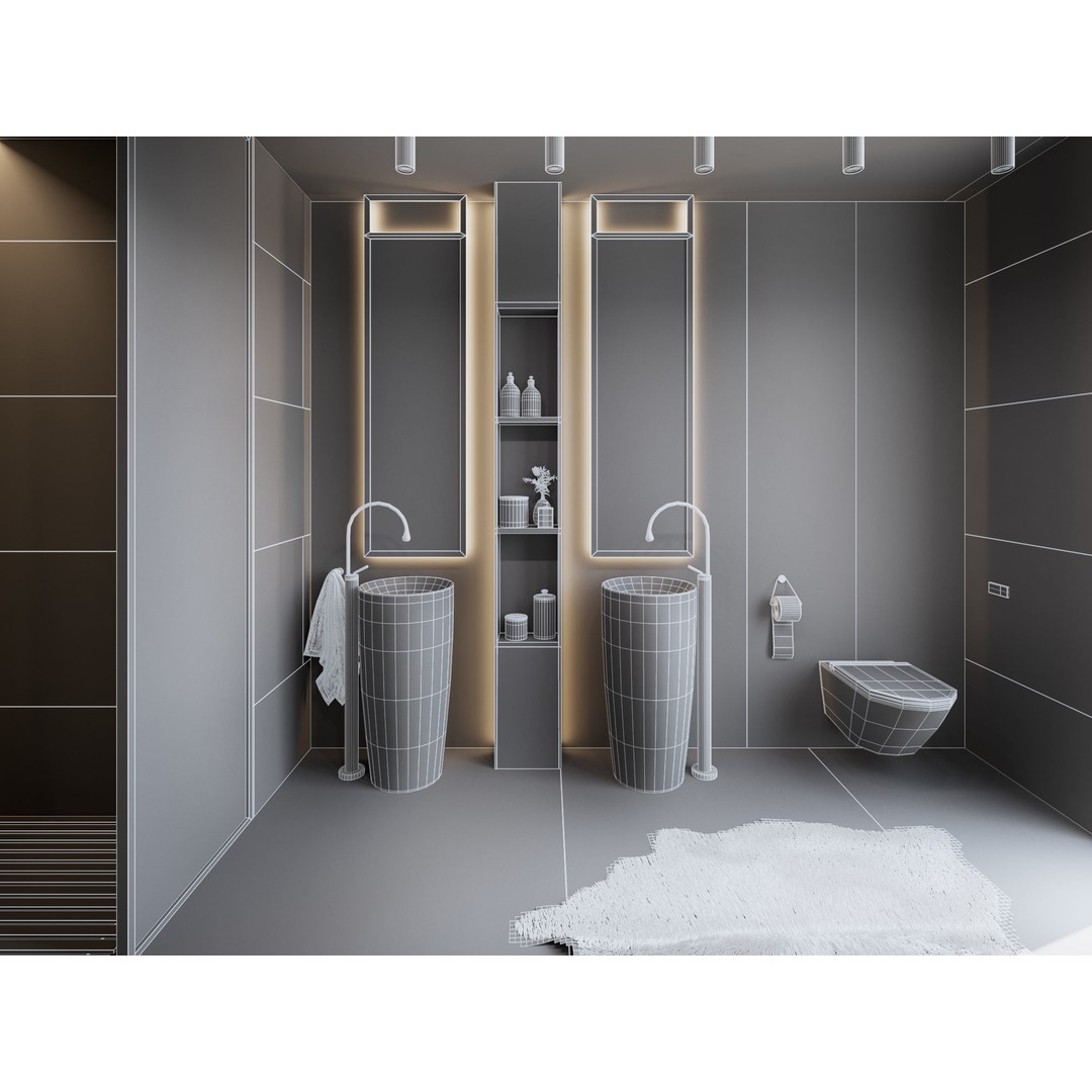 Bathroom Interior 3D Model – Photorealistic Apartment Scene, C4D - View 14