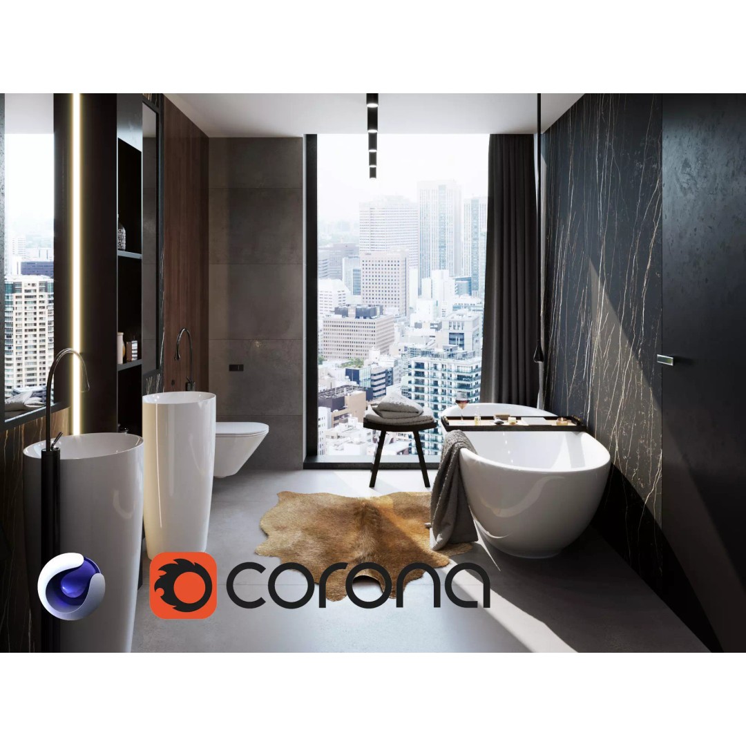 Bathroom Interior 3D Model – Photorealistic Apartment Scene, C4D - View 2