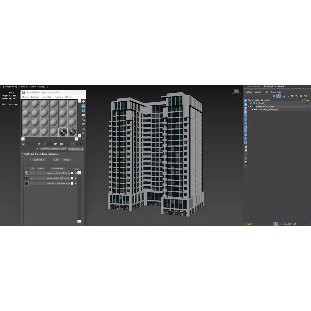 Apartment Building 3D Model – Low Poly Day/Night Asset, FBX