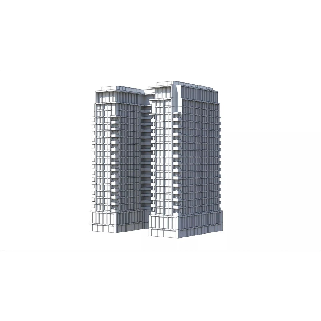 Apartment Building 3D Model – Low Poly Day/Night Asset, FBX - View 17