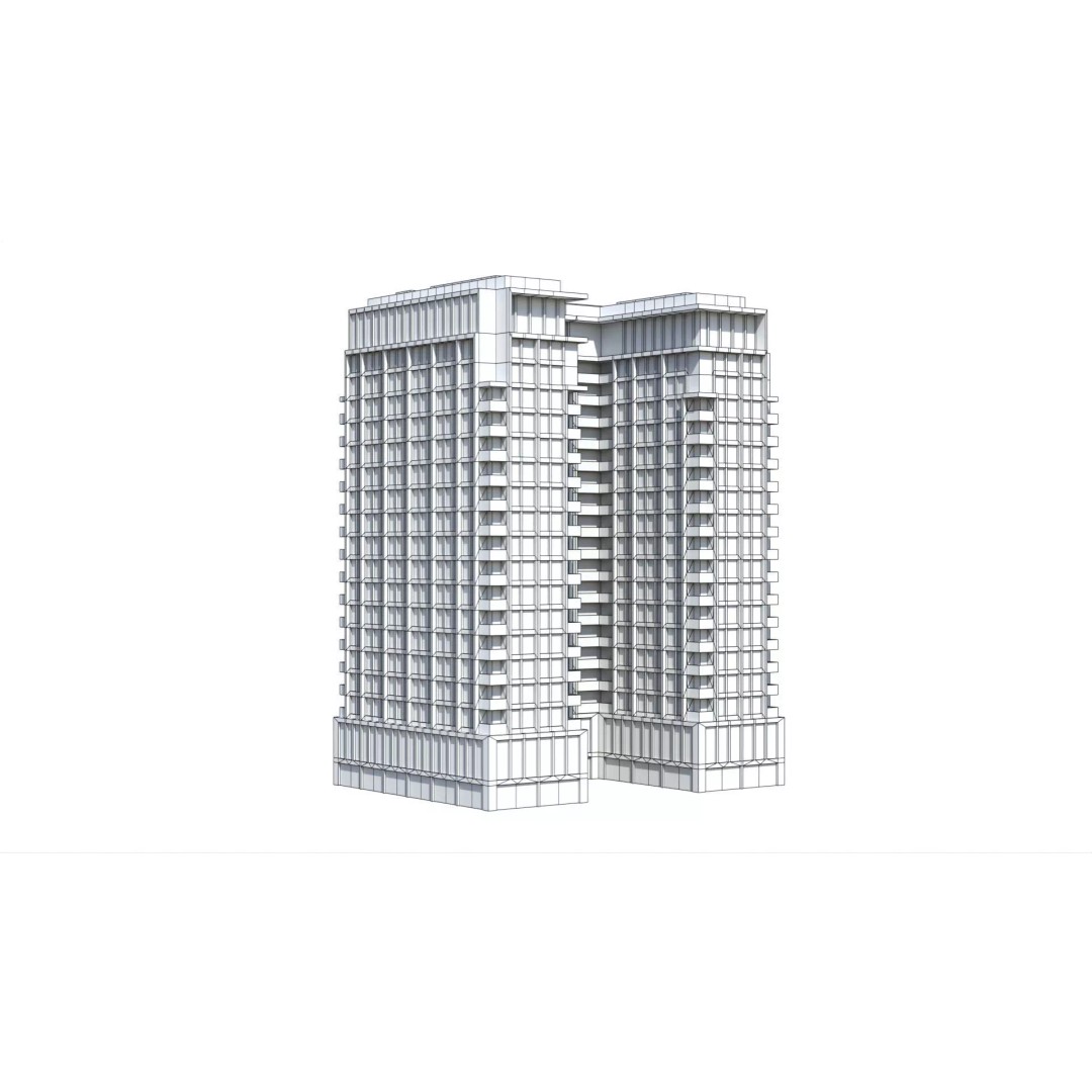 Apartment Building 3D Model – Low Poly Day/Night Asset, FBX - View 20