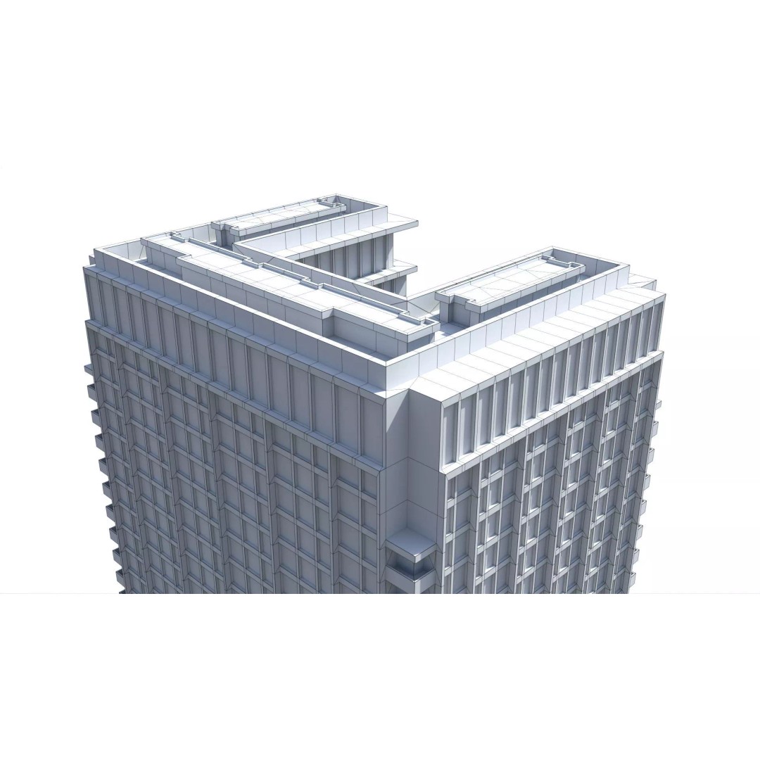 Apartment Building 3D Model – Low Poly Day/Night Asset, FBX - View 23