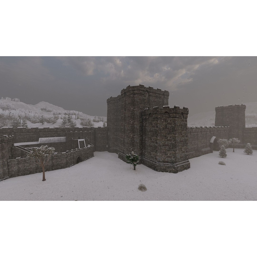 Medieval Castle 3D Model – Basic Historic Design, FBX, Game-Ready