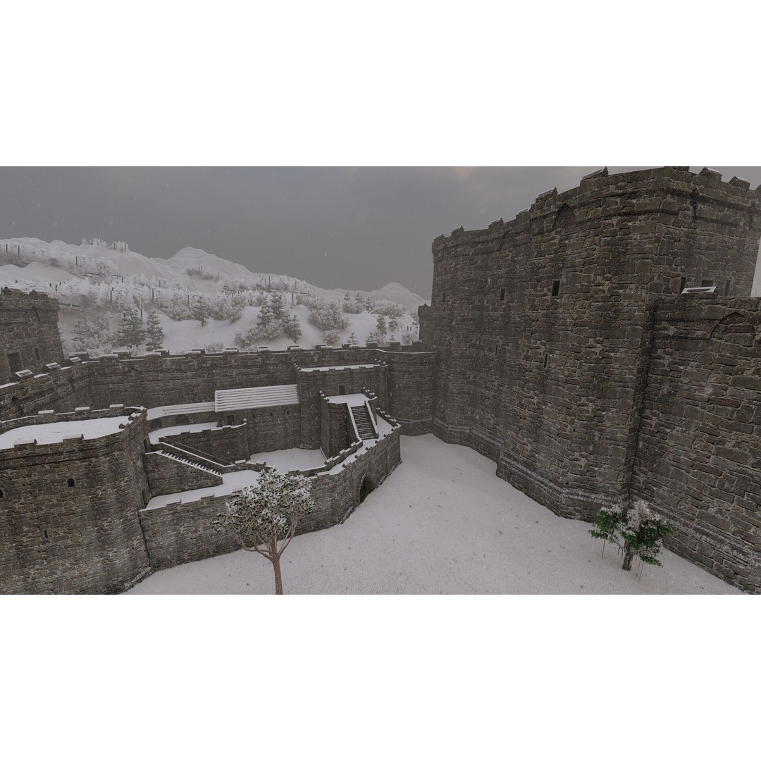 Medieval Castle 3D Model – Basic Historic Design, FBX, Game-Ready - View 31