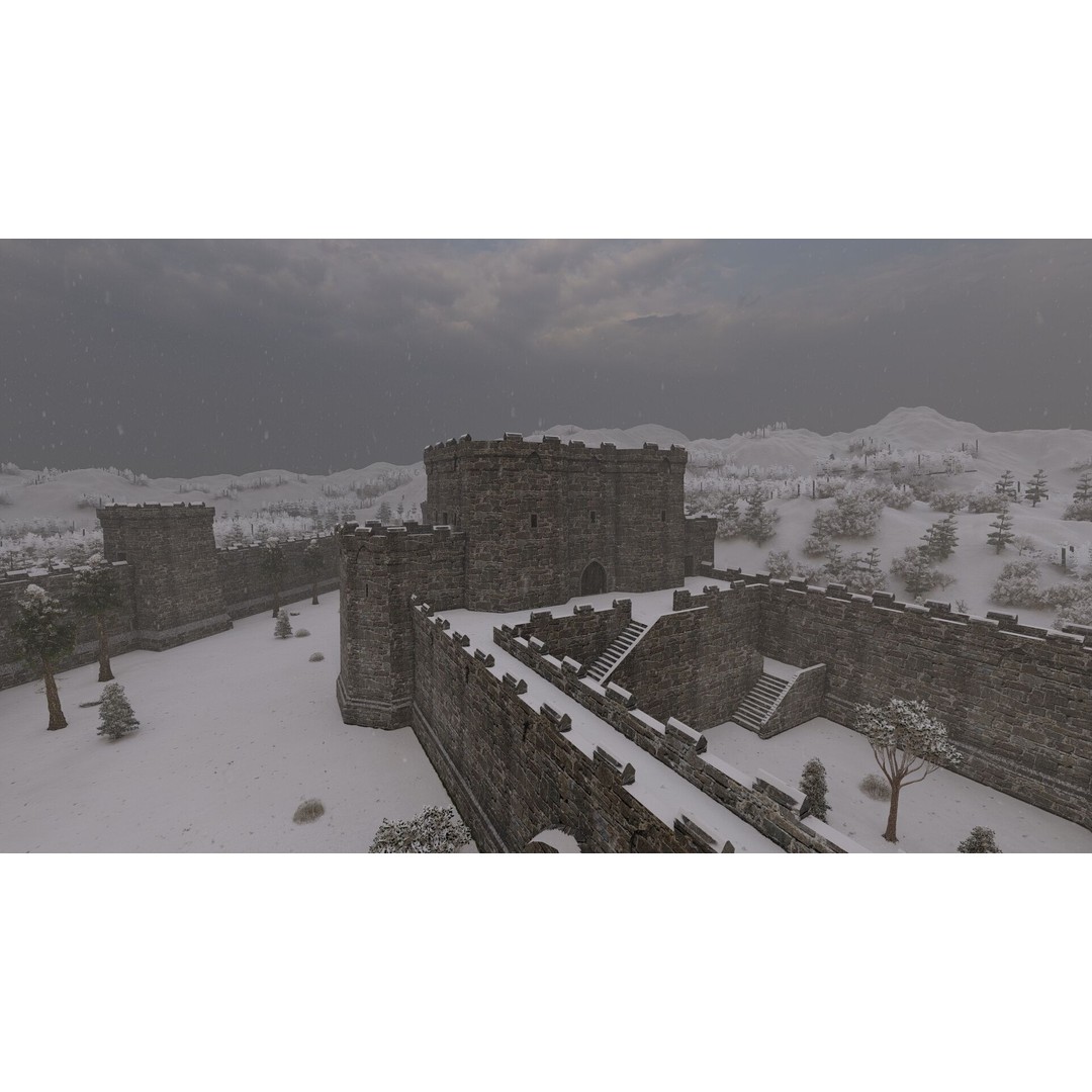 Medieval Castle 3D Model – Basic Historic Design, FBX, Game-Ready - View 33