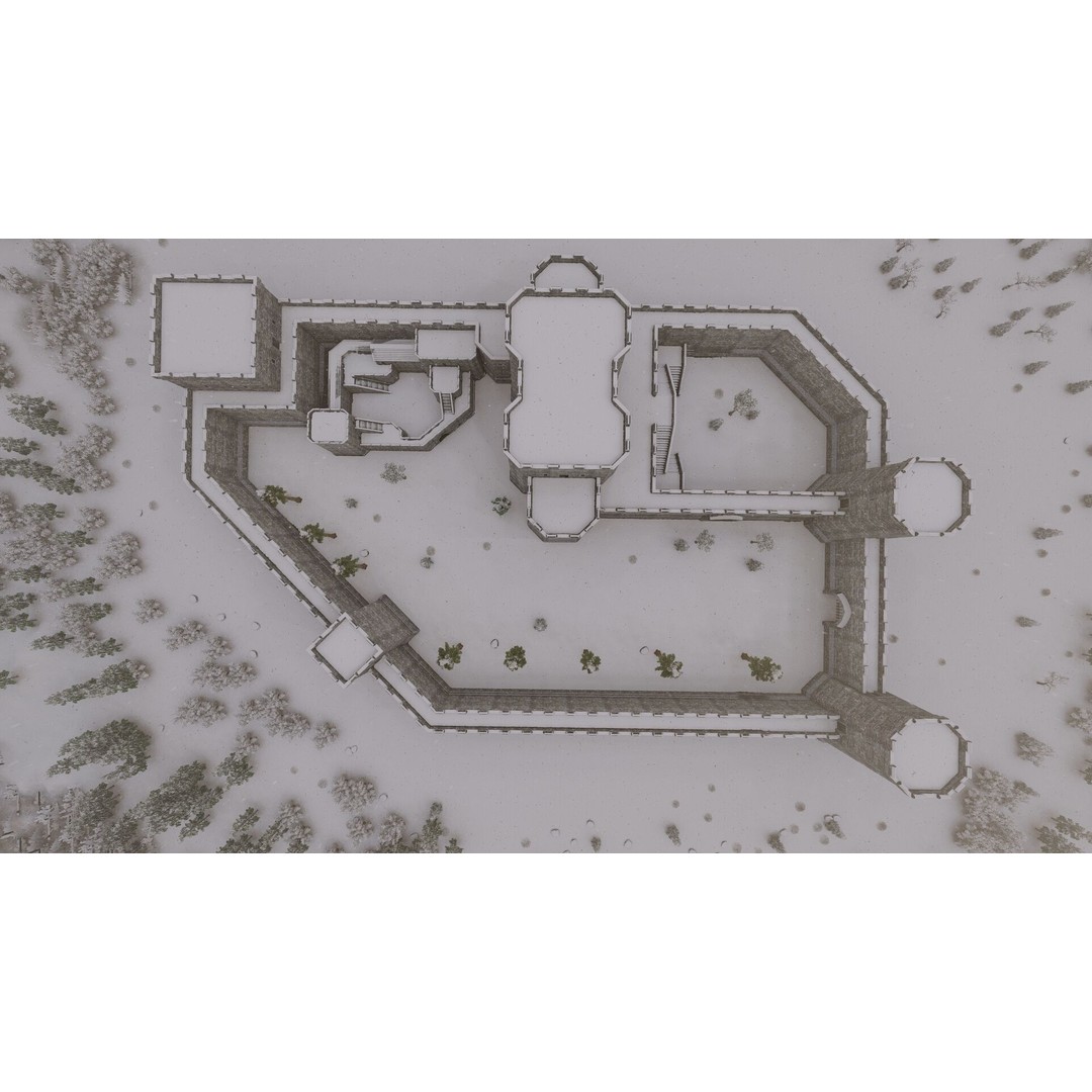 Medieval Castle 3D Model – Basic Historic Design, FBX, Game-Ready - View 6
