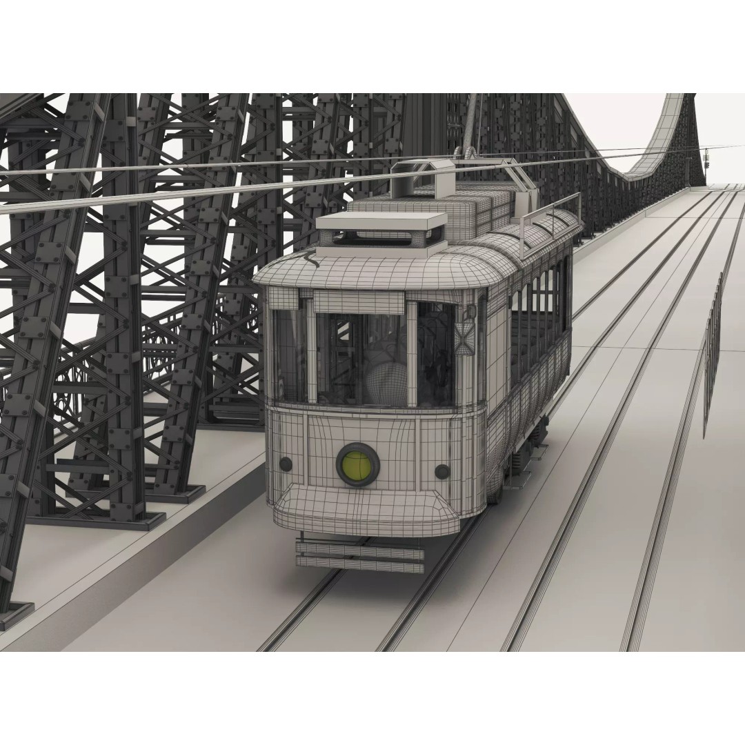 Vintage Steel Arch Bridge 3D Model – Low Poly Game Asset, FBX - View 15