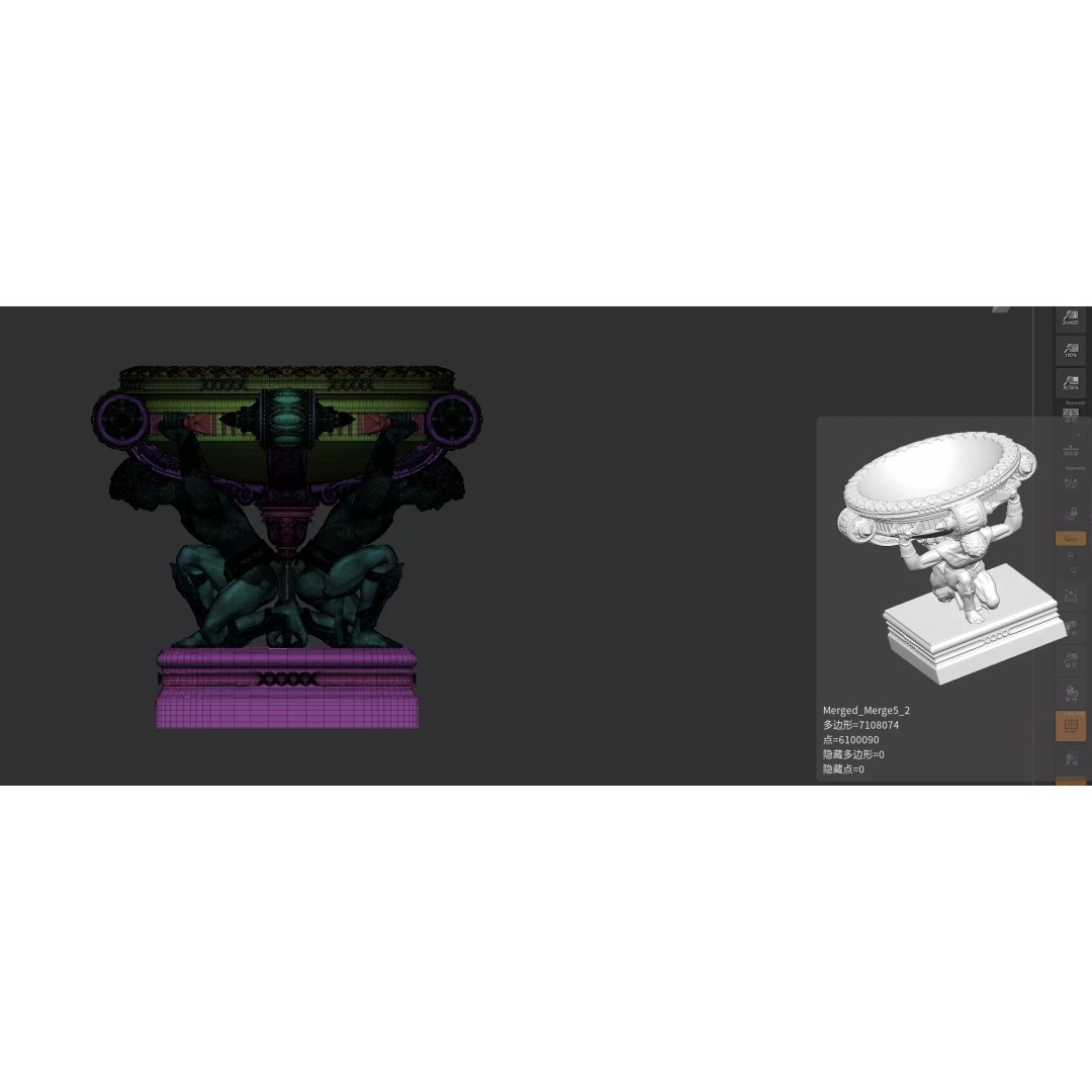 Bronze Tazza 3D Model – High Poly Decorative Sculpture, FBX, PBR