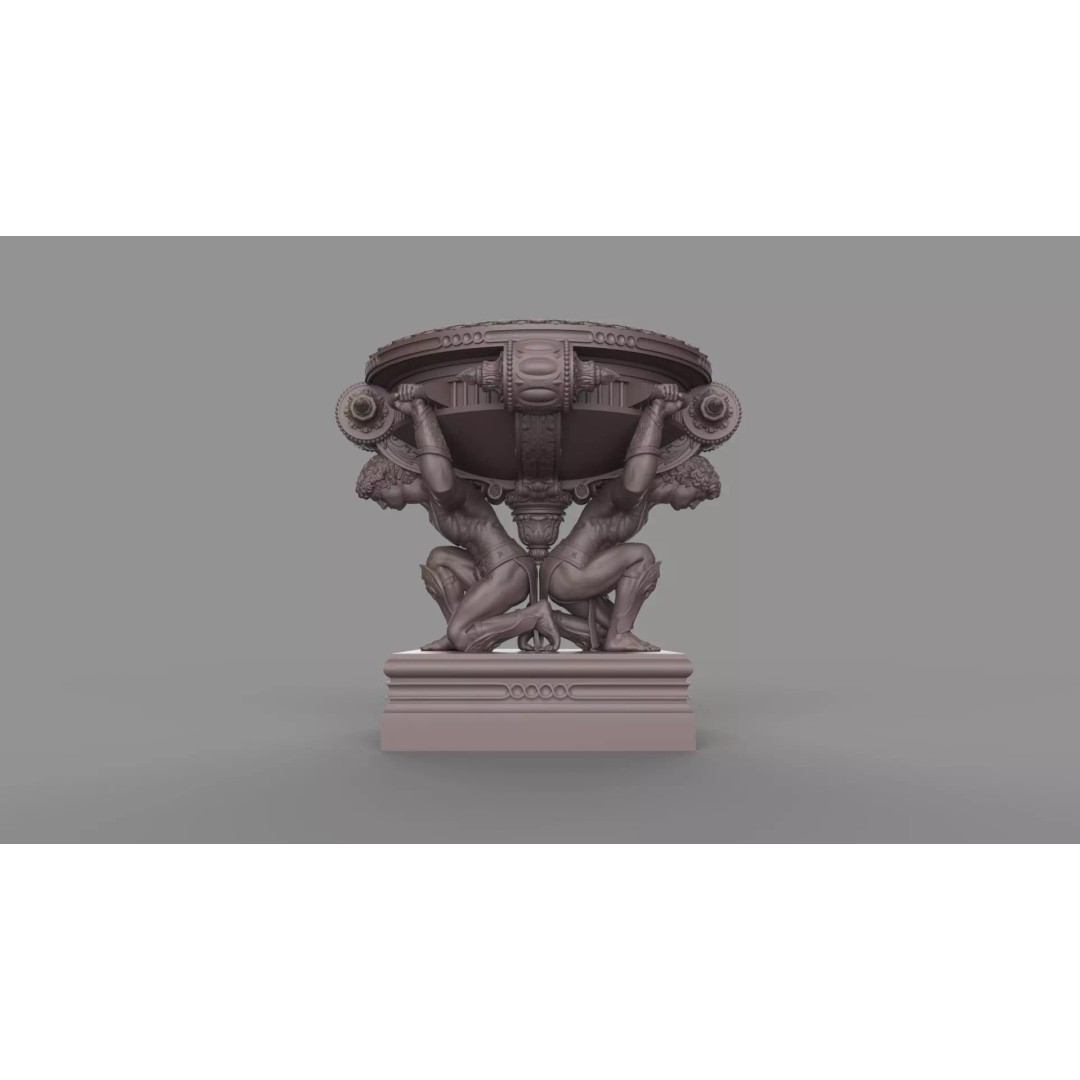 Bronze Tazza 3D Model – High Poly Decorative Sculpture, FBX, PBR - View 10