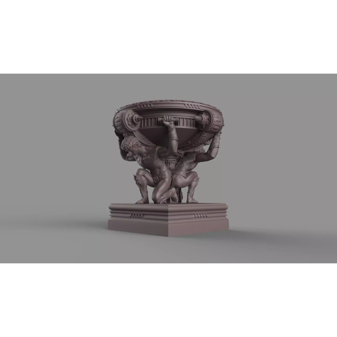 Bronze Tazza 3D Model – High Poly Decorative Sculpture, FBX, PBR - View 11