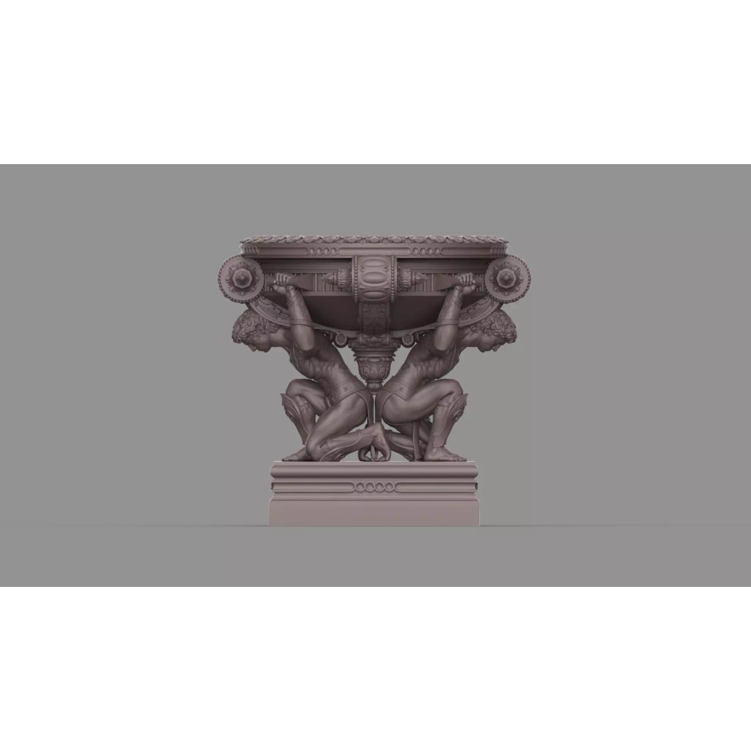 Bronze Tazza 3D Model – High Poly Decorative Sculpture, FBX, PBR - View 12