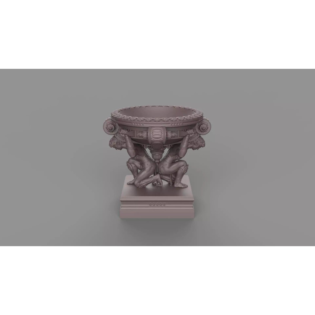 Bronze Tazza 3D Model – High Poly Decorative Sculpture, FBX, PBR - View 13