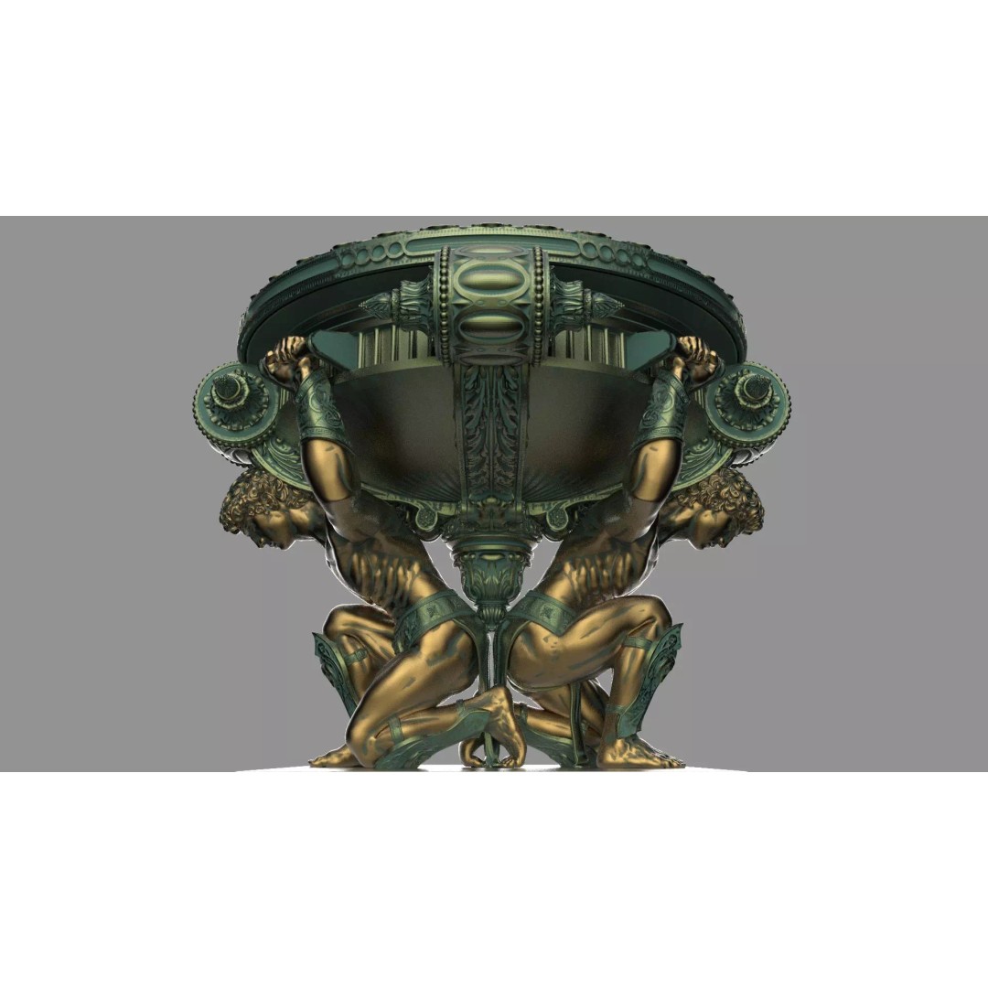 Bronze Tazza 3D Model – High Poly Decorative Sculpture, FBX, PBR - View 2