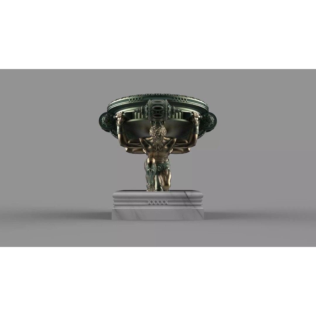Bronze Tazza 3D Model – High Poly Decorative Sculpture, FBX, PBR - View 3