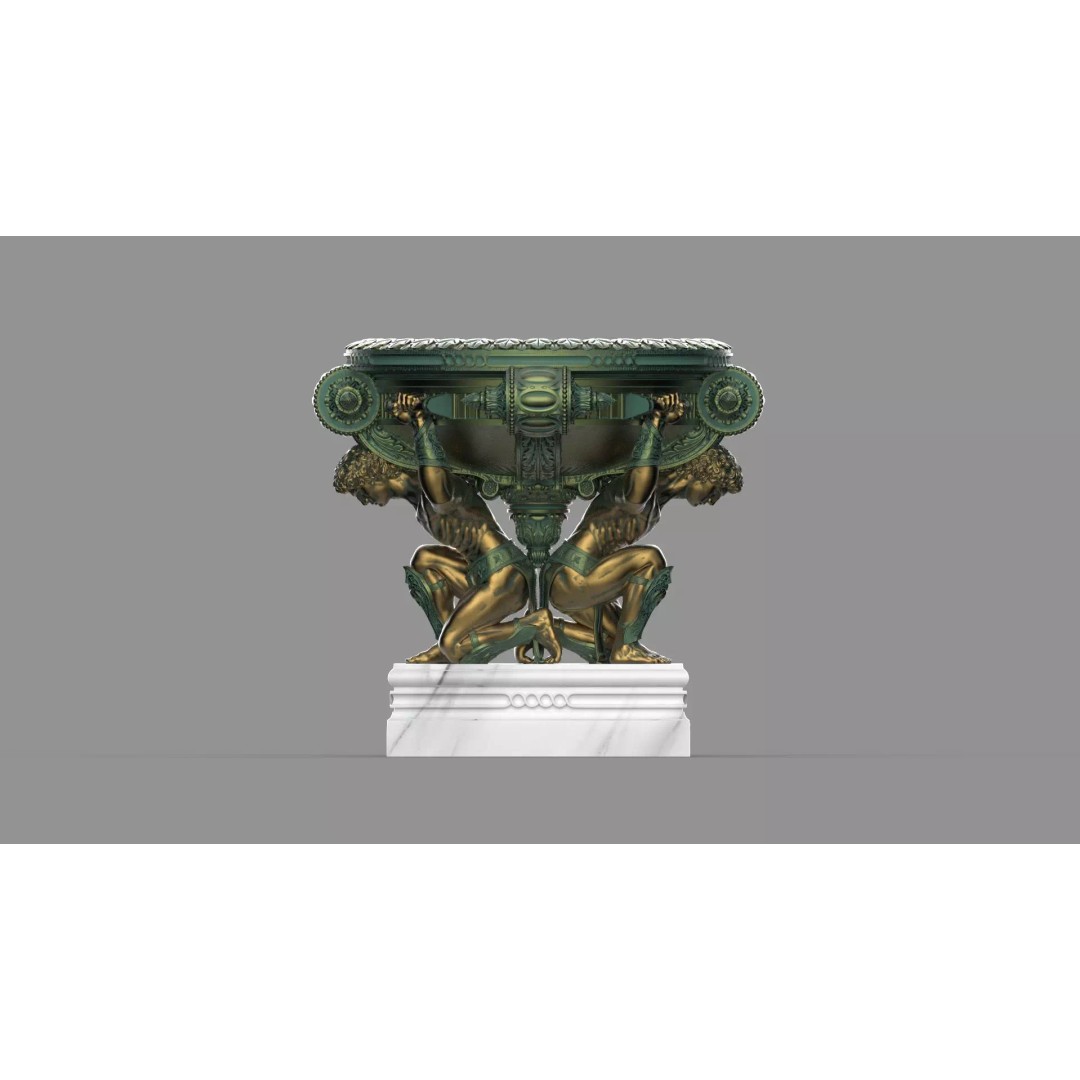 Bronze Tazza 3D Model – High Poly Decorative Sculpture, FBX, PBR - View 6