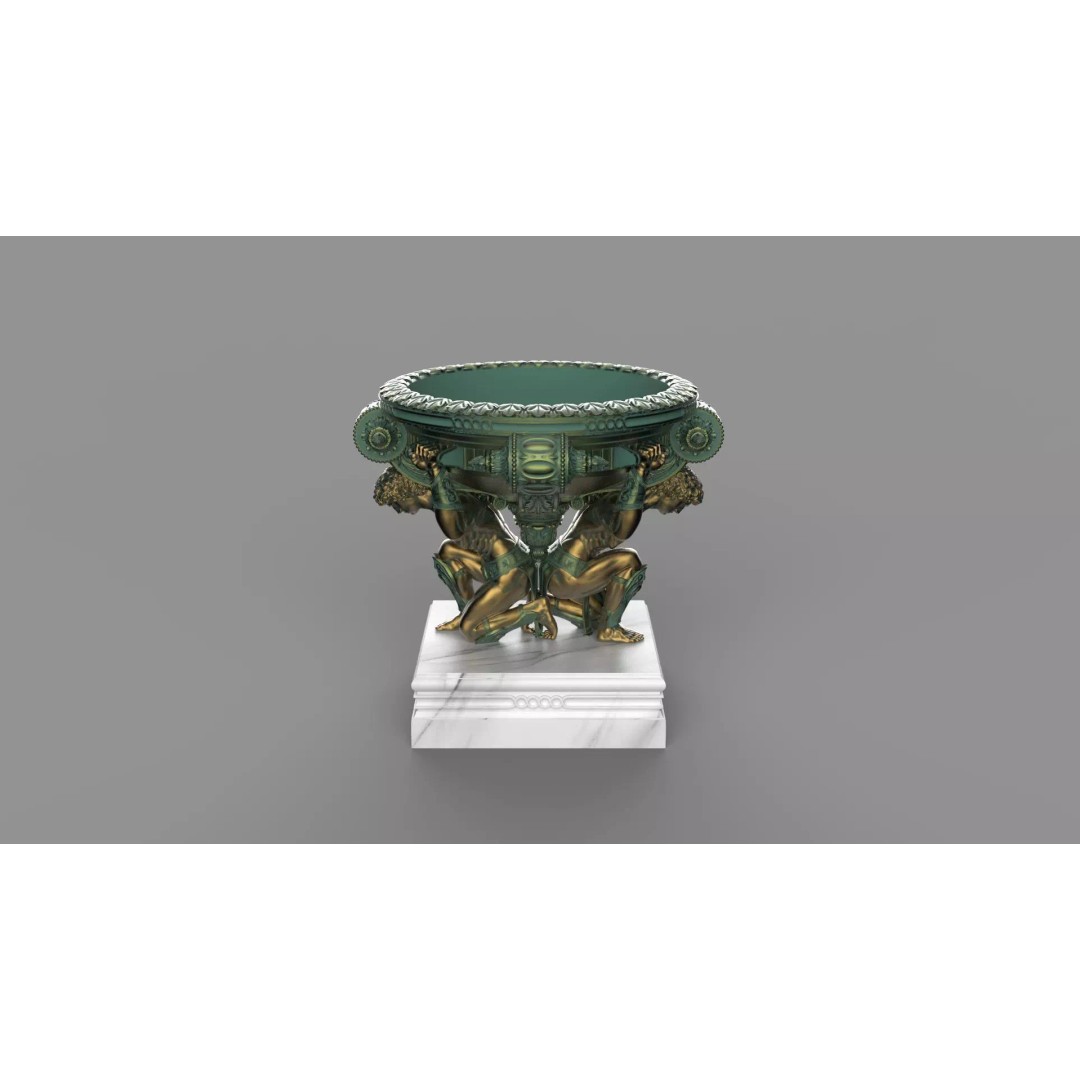 Bronze Tazza 3D Model – High Poly Decorative Sculpture, FBX, PBR - View 7