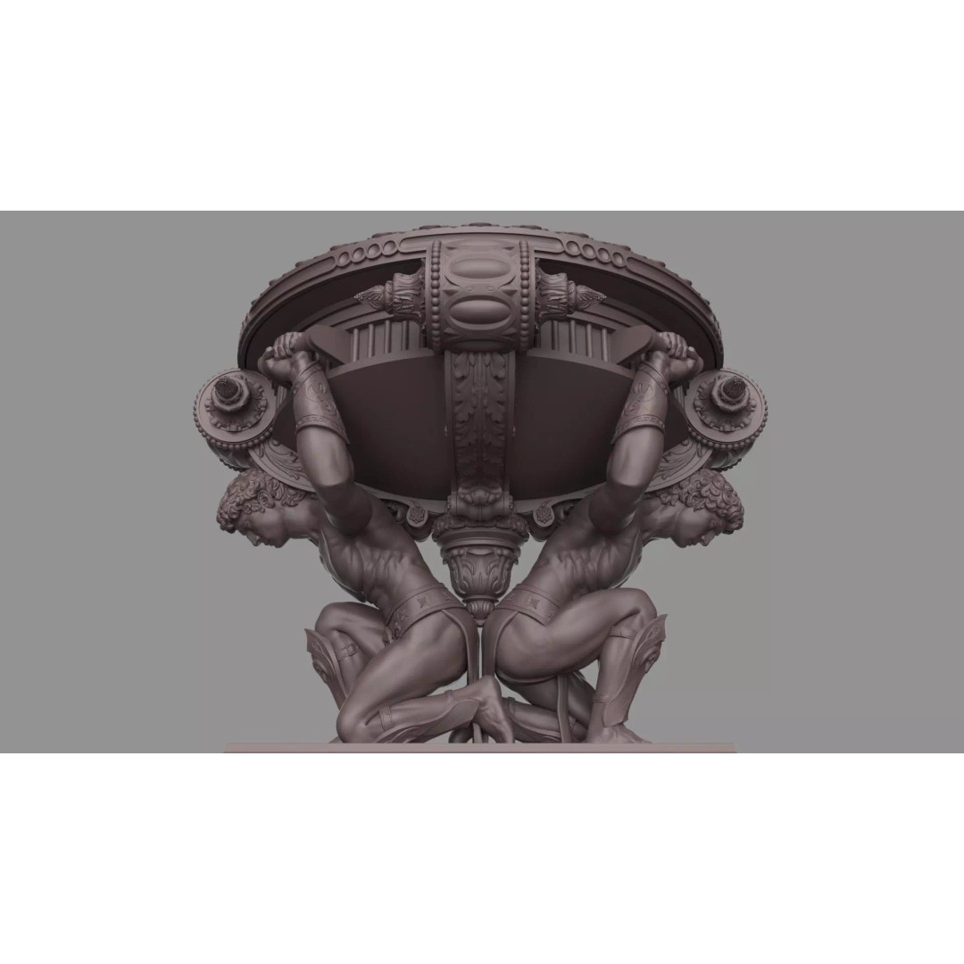 Bronze Tazza 3D Model – High Poly Decorative Sculpture, FBX, PBR - View 8
