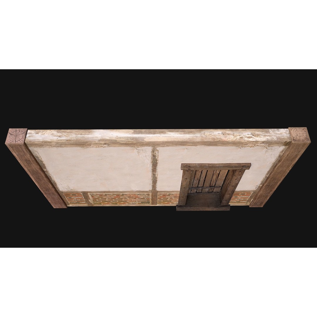 Medieval Door and Wall 3D Model – Low Poly Game Ready Asset, FBX - View 19