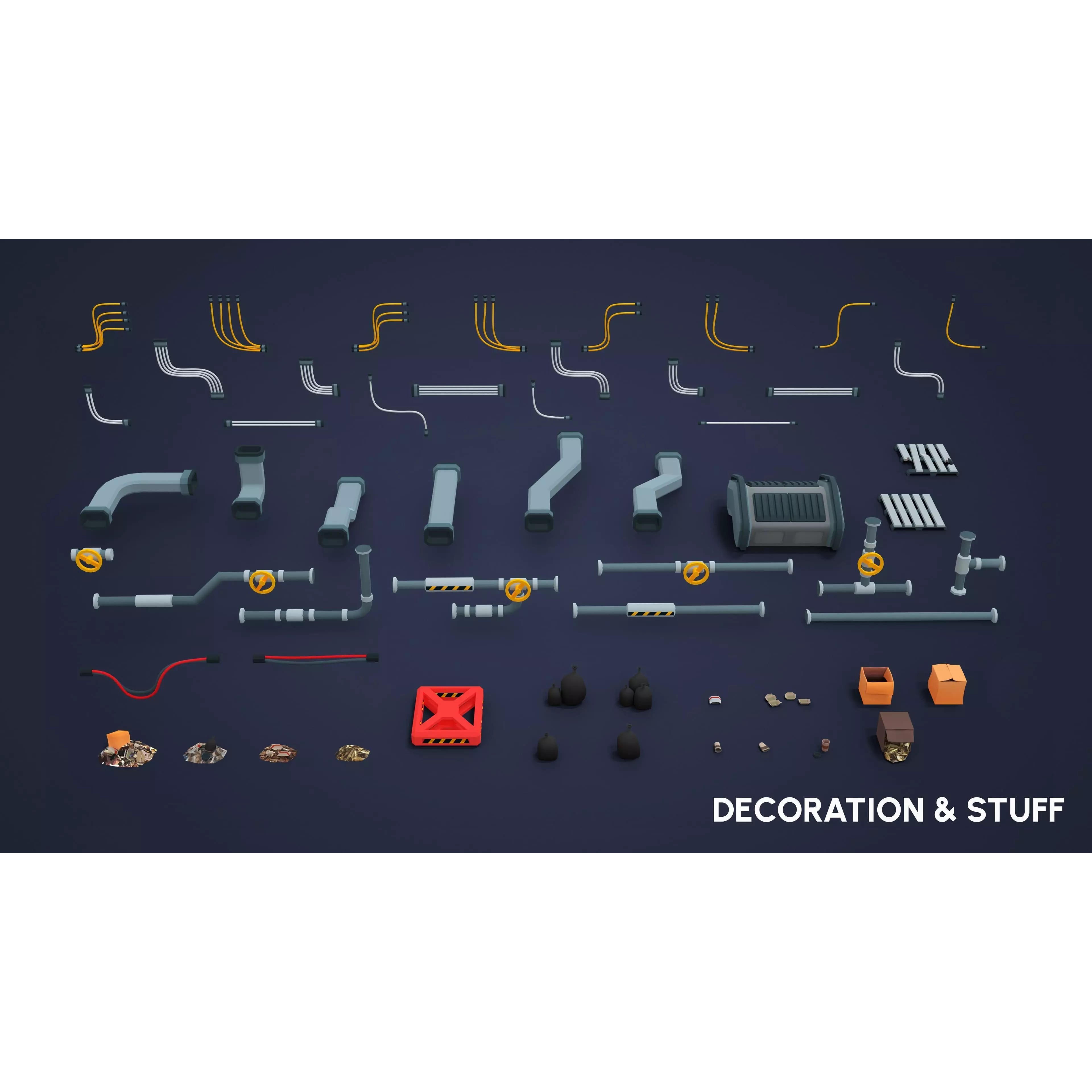 Sci-Fi Props - Low-Poly Game-Ready 3D Model