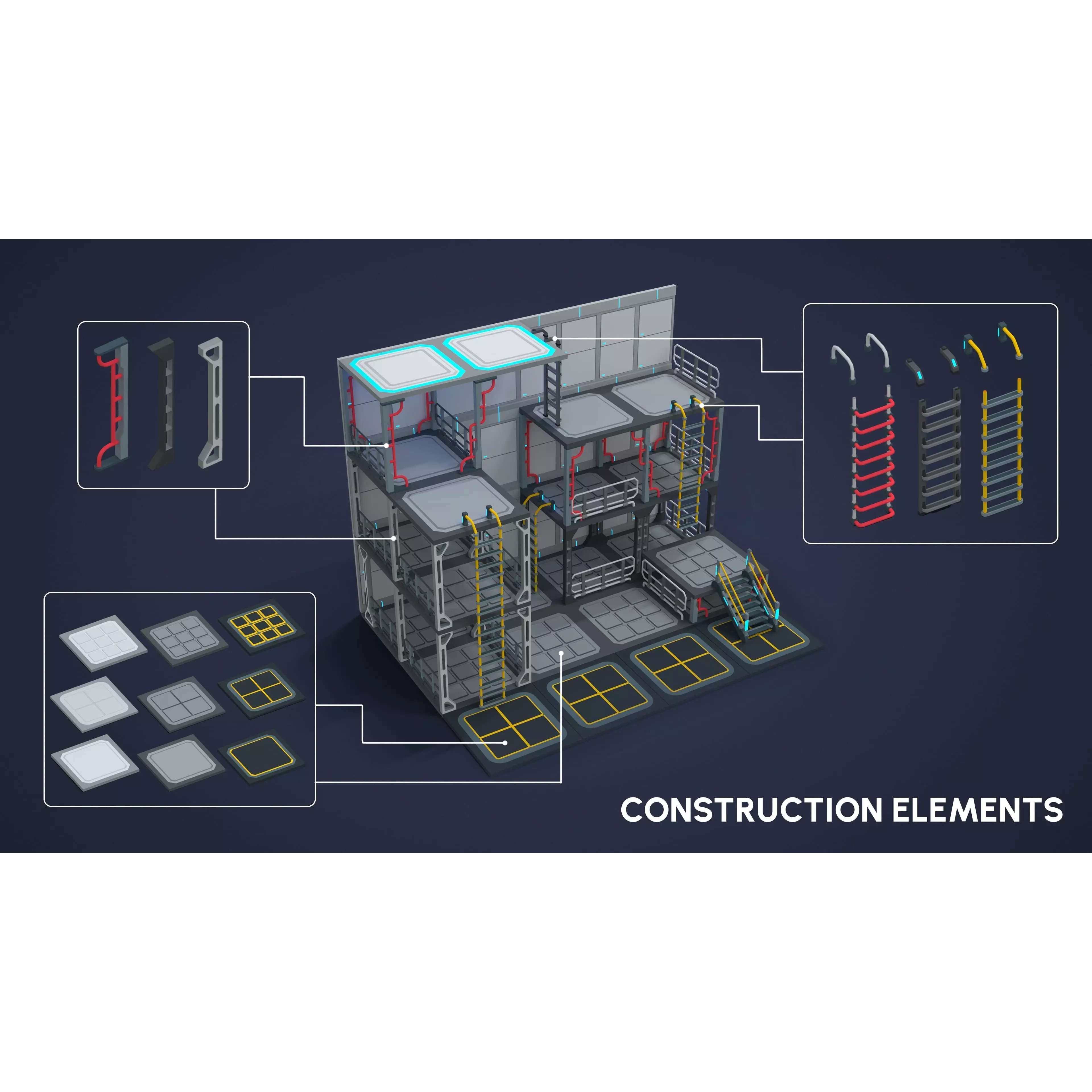 Sci-Fi Props - Low-Poly Game-Ready 3D Model - View 16