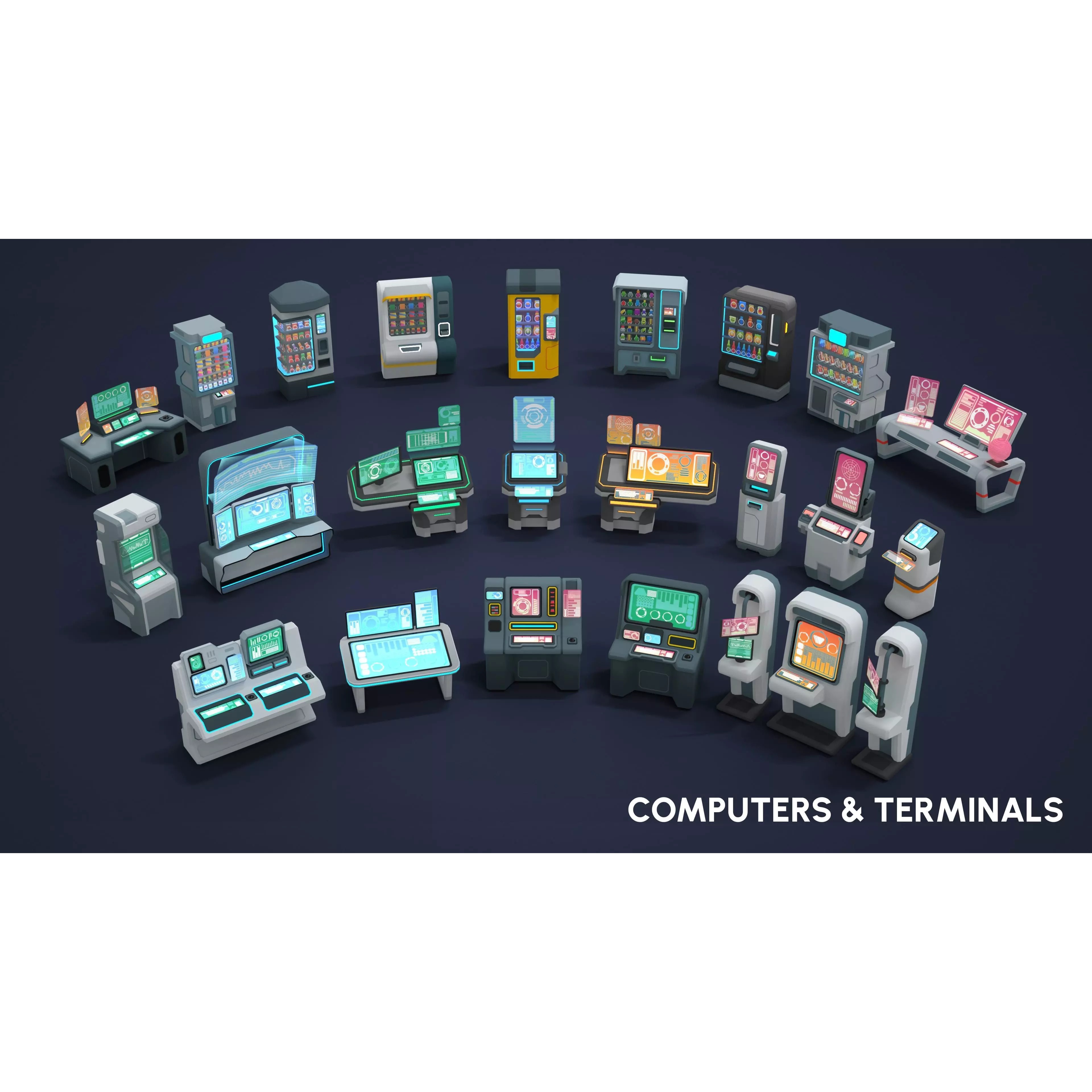 Sci-Fi Props - Low-Poly Game-Ready 3D Model - View 19