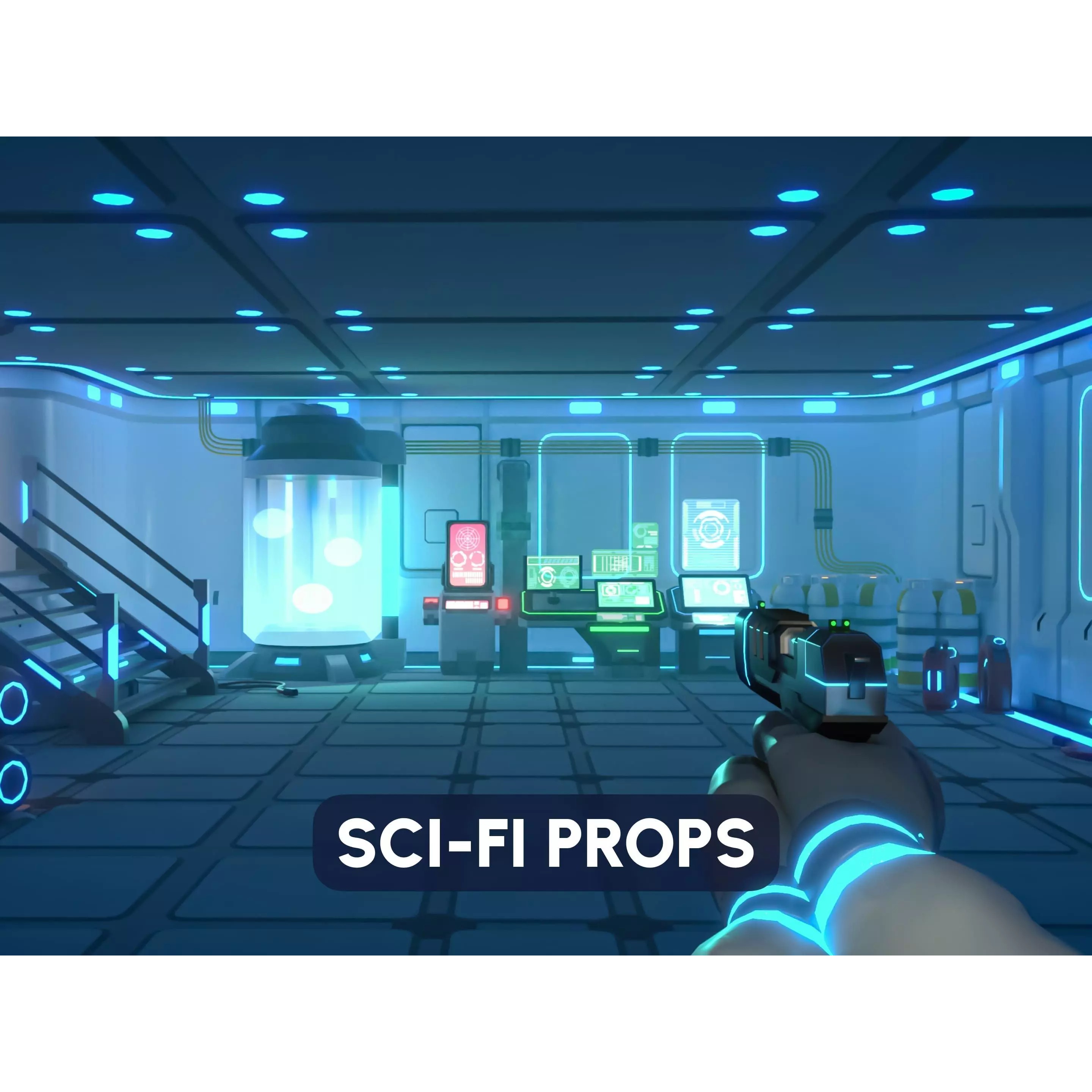 Sci-Fi Props - Low-Poly Game-Ready 3D Model - View 2