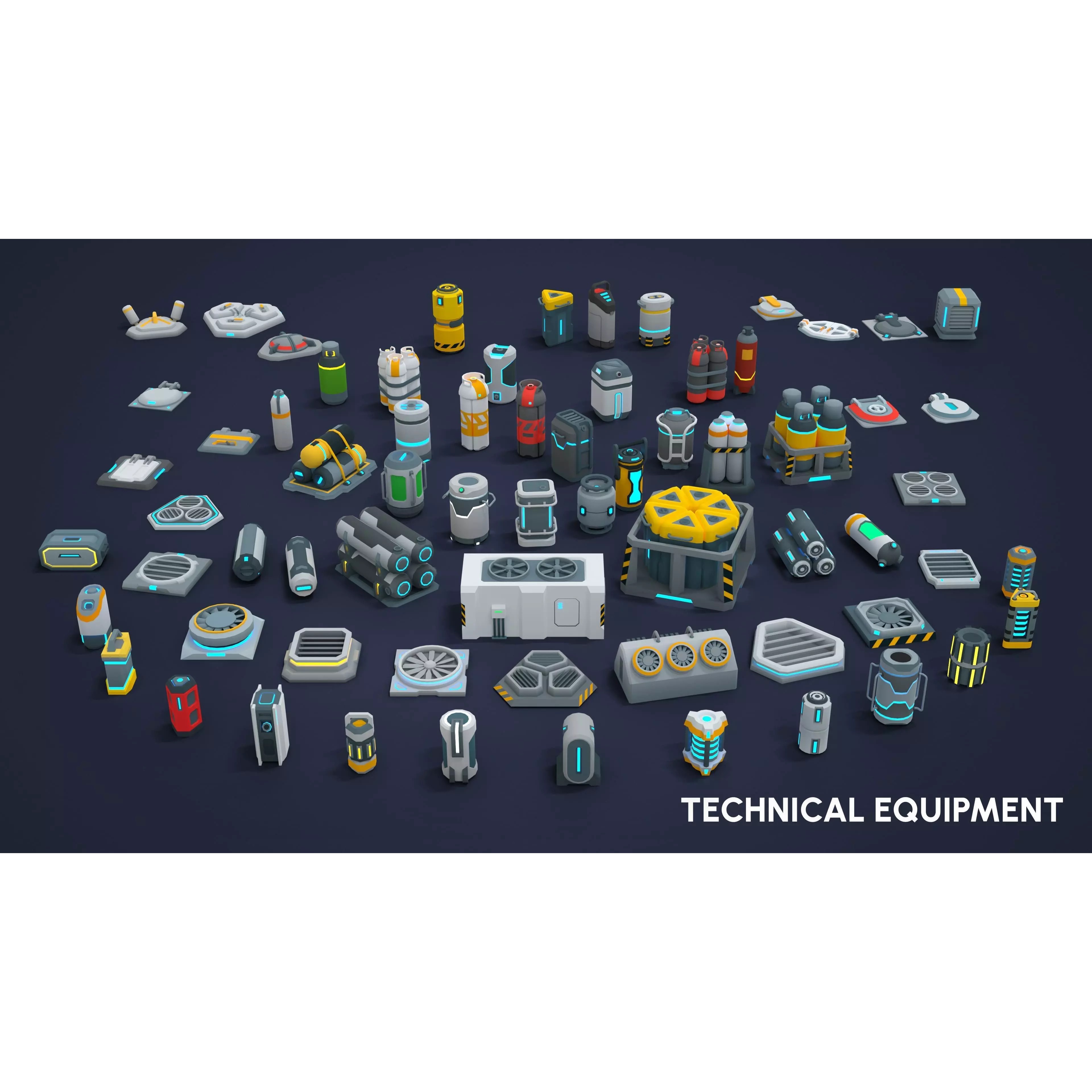 Sci-Fi Props - Low-Poly Game-Ready 3D Model - View 23